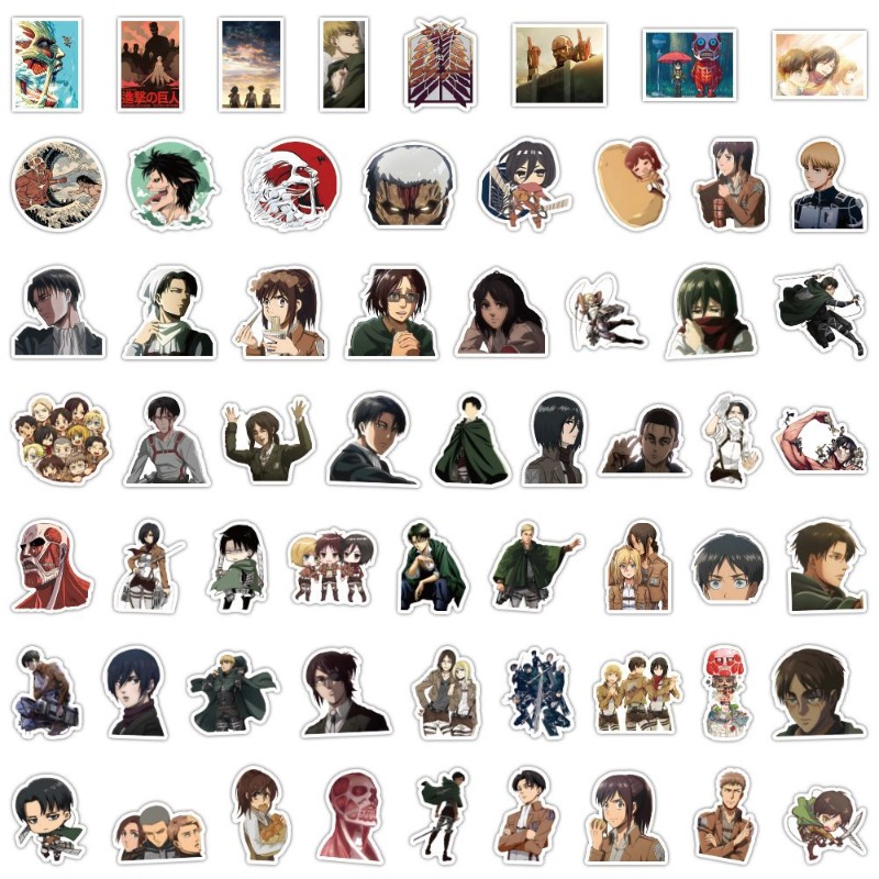 Phone Accessories Pouch - 60 pegatinas de anime de Attack