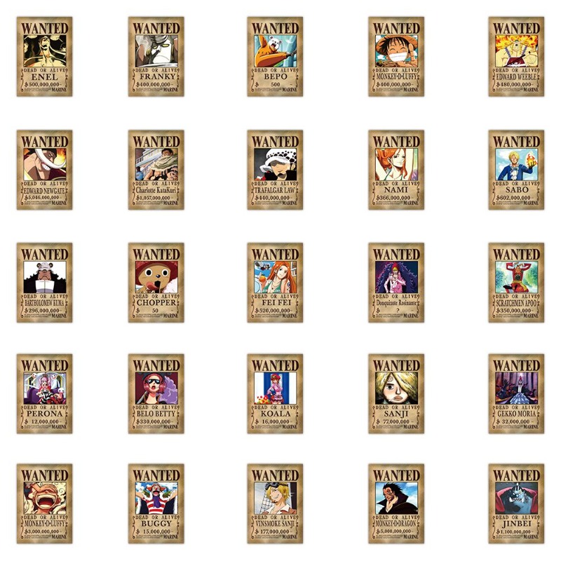 Phone Accessories Poster - 56 pegatinas de One Piece Wanted,