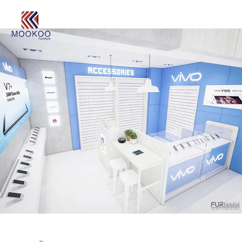 Diseño de mostrador de exhibic - Phone Accessories Design Shop reseña y precio
