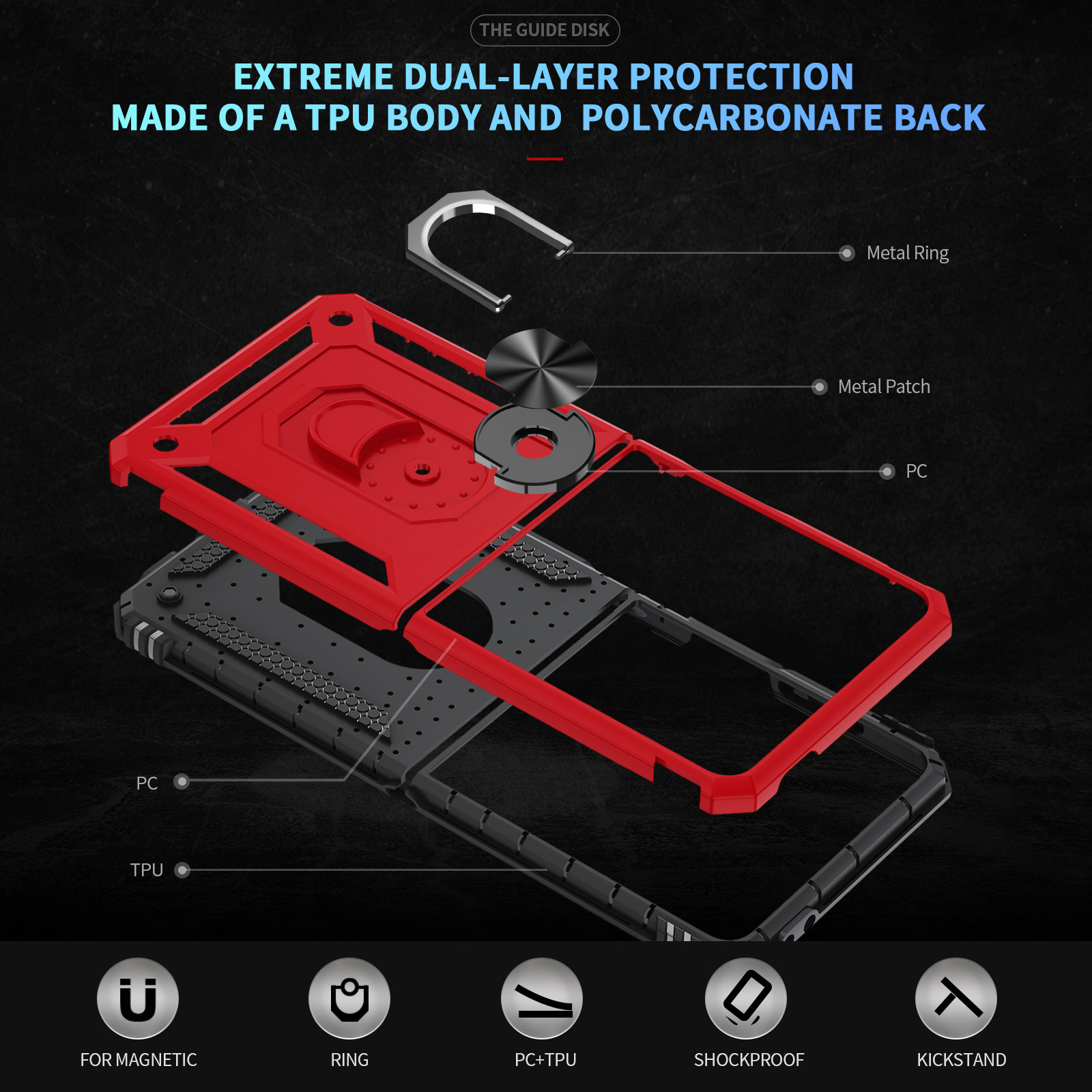 Funda de teléfono a prueba de  - Phone Accessories Ring Holder reseña y precio