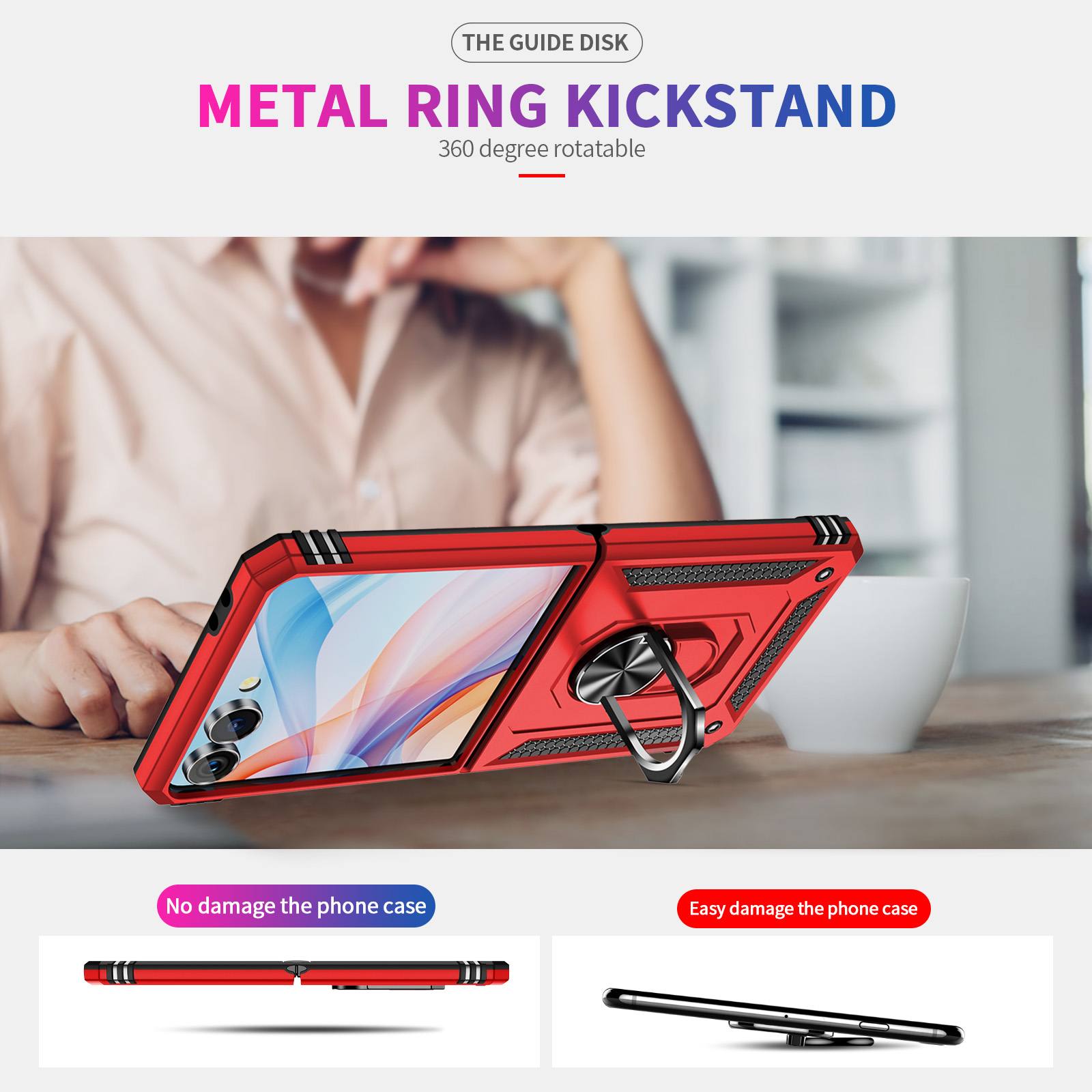 Funda de teléfono a prueba de  - Phone Accessories Ring Holder reseña y precio